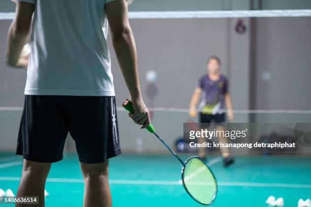 badminton ,badminton training - playing badminton foto e immagini stock
