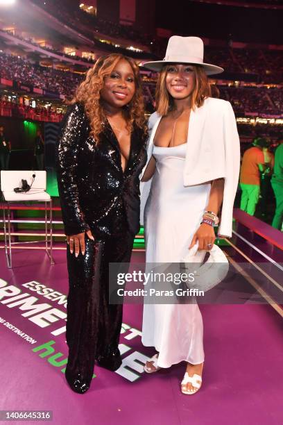 Pauline Malcolm-Thornton and guest attend 2022 Essence Festival of Culture at the Louisiana Superdome on July 3, 2022 in New Orleans, Louisiana.