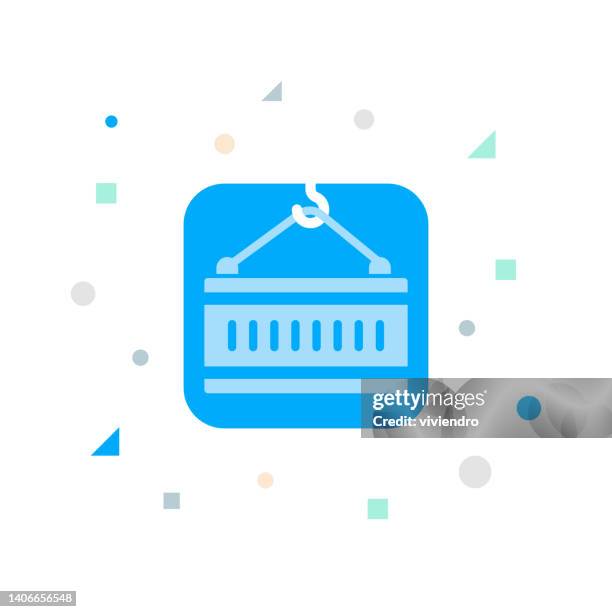 container flat icon - container ship dock stock illustrations