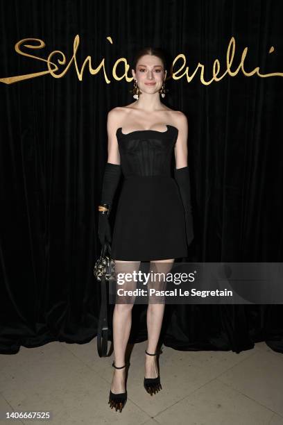 Hunter Schafer attends the Schiaparelli Haute Couture Fall Winter 2022 2023 show as part of Paris Fashion Week on July 04, 2022 in Paris, France.