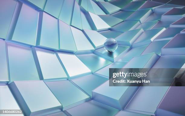 abstract 3d rendering of polygonal background - morphing concept stock pictures, royalty-free photos & images