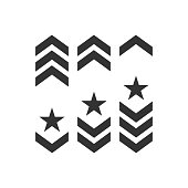 Soldier's chevron icon. Military arrow symbol. Sign army badge vector.