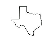 US state map. Texas outline symbol. Vector illustration