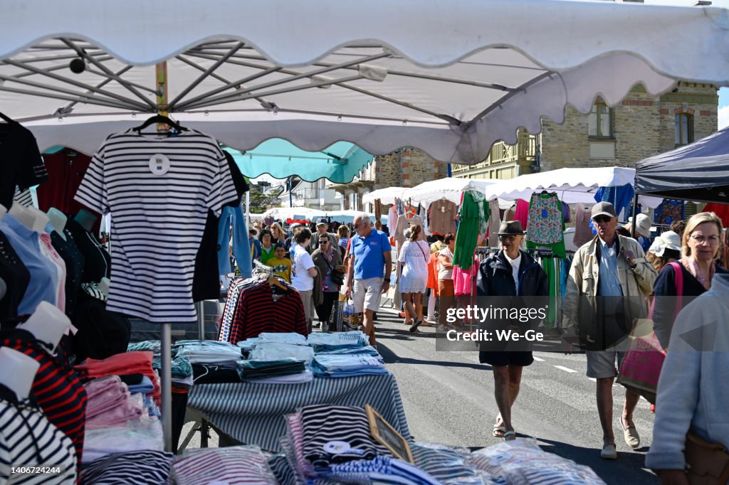 Weekly market in Saint Cast-le-Guildo, Brittany
