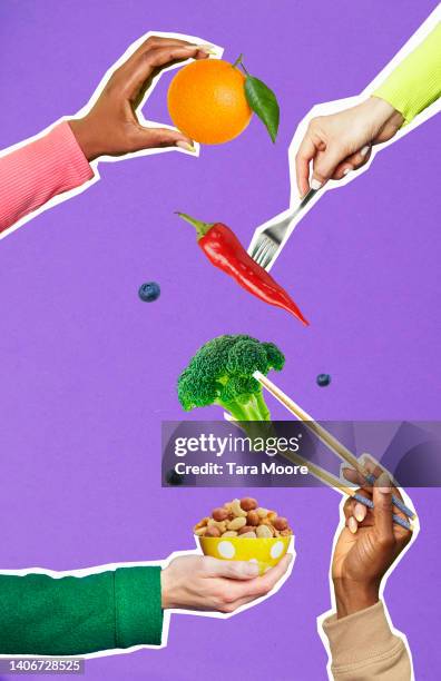 hands holding healthy ingredients - vegan bildbanksfoton och bilder