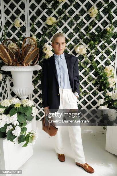 Caro Daur, wearing Ralph Lauren, attends the Ralph Lauren Suite during The Championships, Wimbledon 2022 at All England Lawn Tennis and Croquet Club...