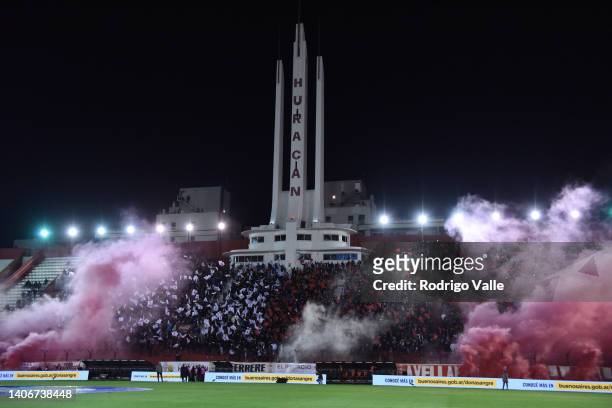 General view of Tomas Adolfo Duco Stadium before a match between Huracan and River Plate as part of Liga Profesional at Tomas Adolfo Duco Stadium on...