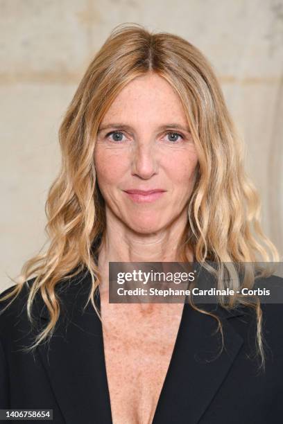 Sandrine Kiberlain attends the Christian Dior Haute Couture Fall Winter 2022 2023 show as part of Paris Fashion Week on July 04, 2022 in Paris,...
