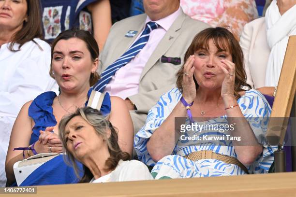 Lorraine Kelly and daughter Rosie Smith attend day eight of the Wimbledon Tennis Championships at the All England Lawn Tennis and Croquet Club on...