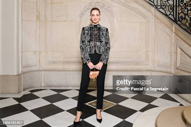 Chiara Ferragni attends the Christian Dior Haute Couture Fall Winter 2022 2023 show as part of Paris Fashion Week on July 04, 2022 in Paris, France.
