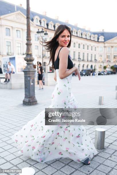 Eiza Gonzalez attends the Giambattista Valli Couture Fall Winter 2022 2023 show as part of Paris Fashion Week on July 04, 2022 in Paris, France.