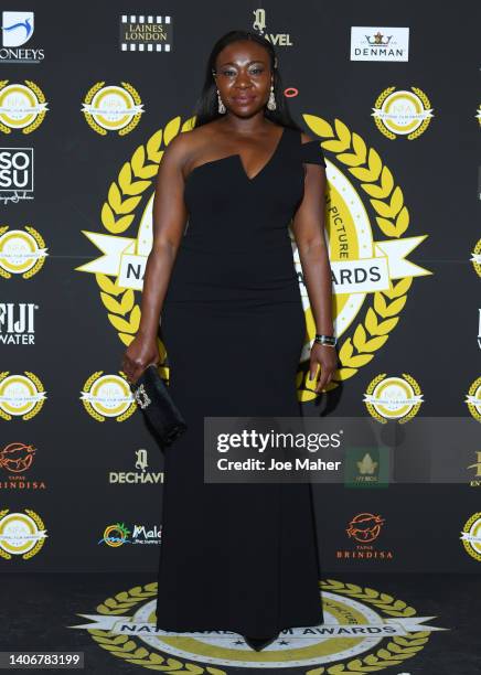 Muna Otaru attends the National Film Awards 2022 at Porchester Hall on July 04, 2022 in London, England.