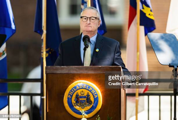 Mayor of Philadelphia Jim Kenney is seen during the 4th of July Celebration Of Freedom Ceremony on July 04, 2022 in Philadelphia, Pennsylvania.