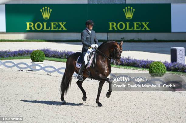 Jose Daniel Martin Dockx from Spain, rides Malagueño LXXXIII during Dressage Rolex Grand Prix, World Equestrian Festival Rolex CHIO Aachen on July 3,...