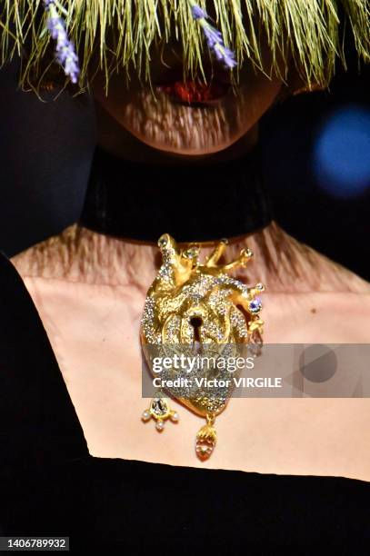 Model walks the runway during the Schiaparelli Haute Couture Fall/Winter 2022-2023 fashion show as part of the Paris Haute Couture Week on July 4,...