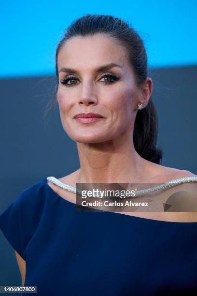 Queen Letizia of Spain attends the 'Princesa de Girona' Foundation 2022 awards at the Agbar Foundation on July 04, 2022 in Barcelona, Spain.