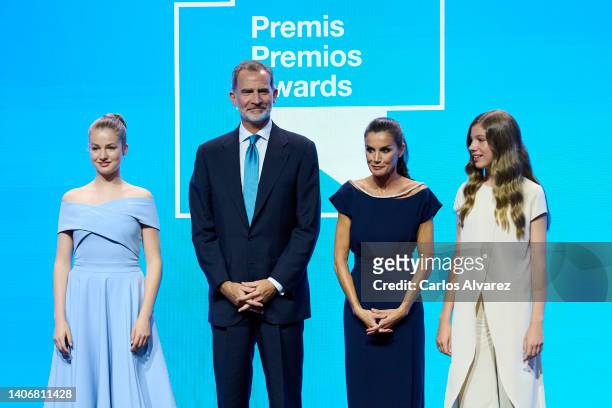 Crown Princess Leonor of Spain, King Felipe VI of Spain, Queen Letizia of Spain and Princess Sofia of Spain attend the 'Princesa de Girona'...