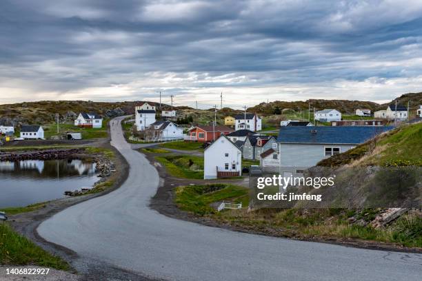 the way to crow head and long point lighthouse, twillingate, newfoundland, canada - twillingate stock pictures, royalty-free photos & images