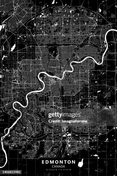 edmonton, alberta, canada vector map - edmonton stock illustrations