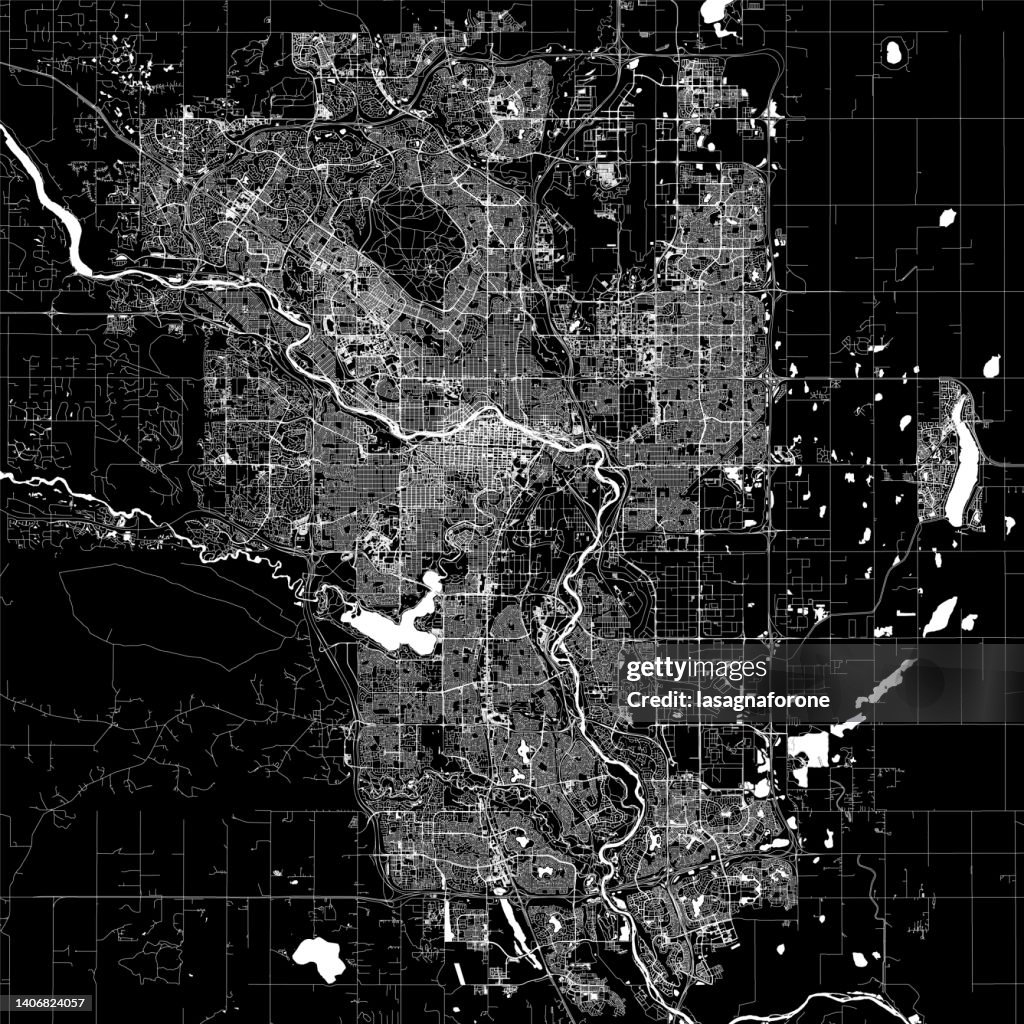 Calgary, Canada Carte vectorielle