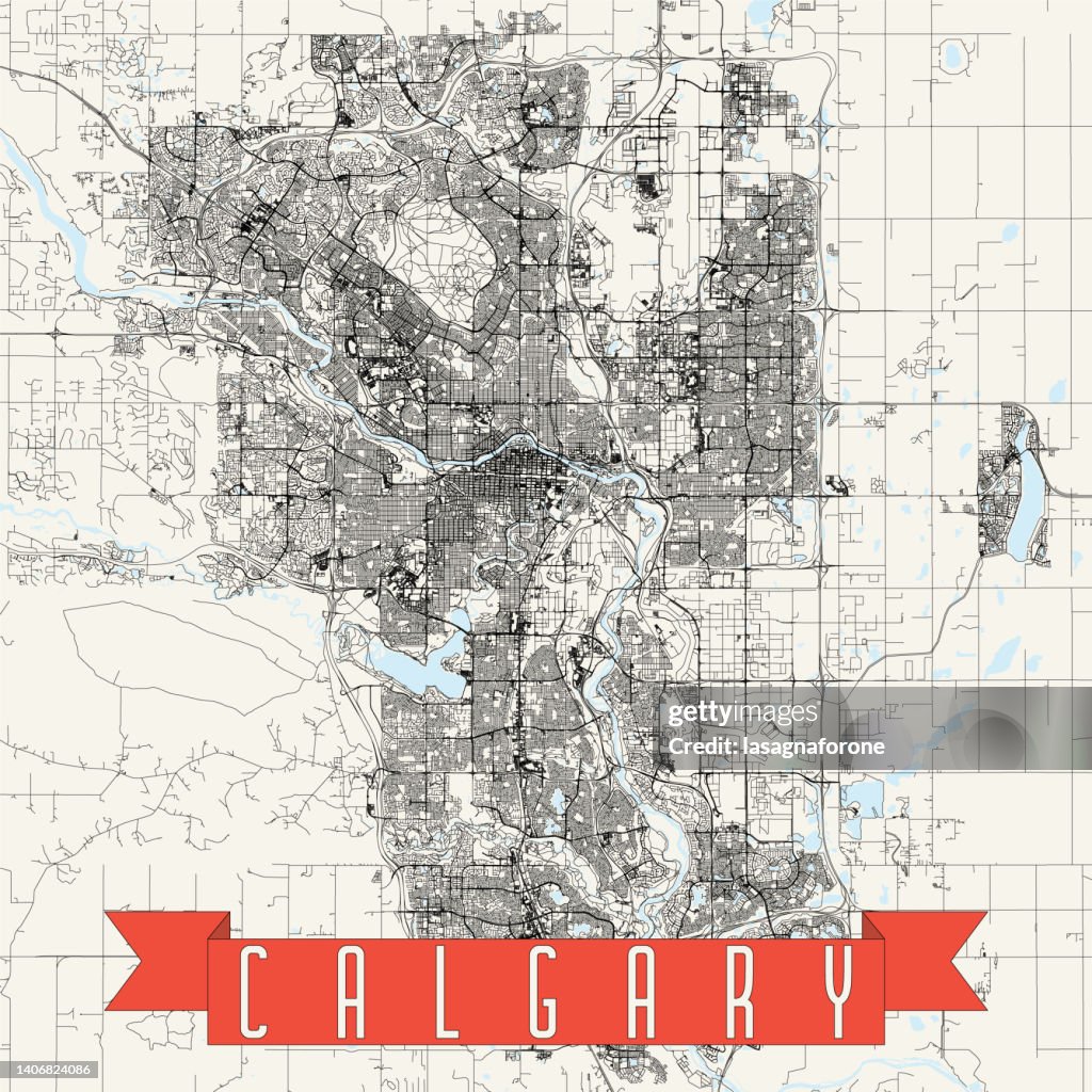 Calgary, Canada Vector Map