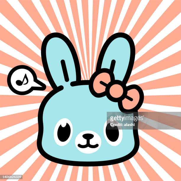 illustrazioni stock, clip art, cartoni animati e icone di tendenza di simpatico character design del coniglio che indossa un fiocco per capelli - torta pasquale