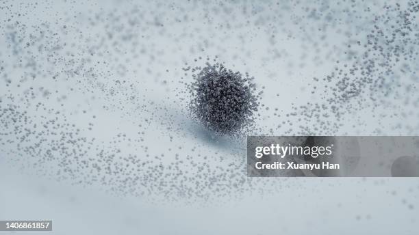 abstract metal sphere - particle stock-fotos und bilder