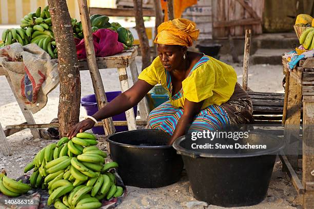 banana merchant - senegal africa stock pictures, royalty-free photos & images