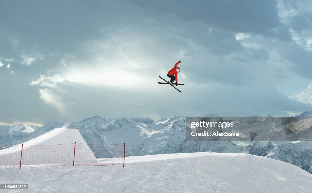 Skier jumping