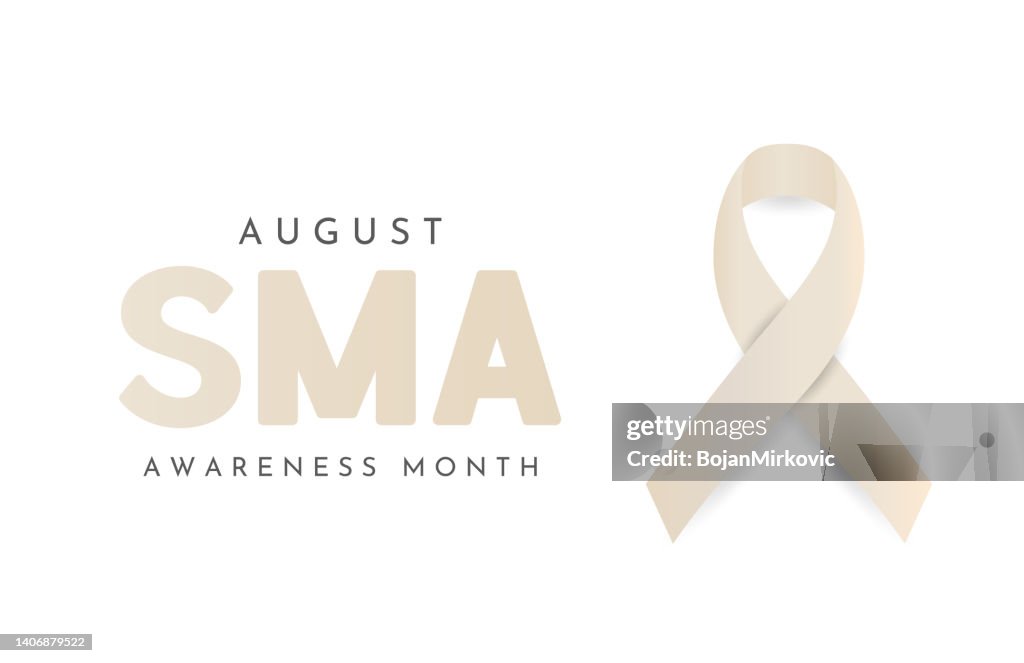 SMA Spinal Muscular Atrophy Awareness Month, August. Vector