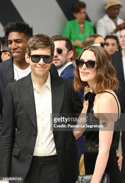 James Righton and Keira Knightley attend the Chanel Haute Couture Fall Winter 2022 2023 show as part of Paris Fashion Week on July 05, 2022 in Paris,...