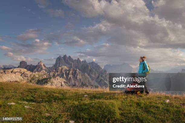 hikers - alps romania stock pictures, royalty-free photos & images