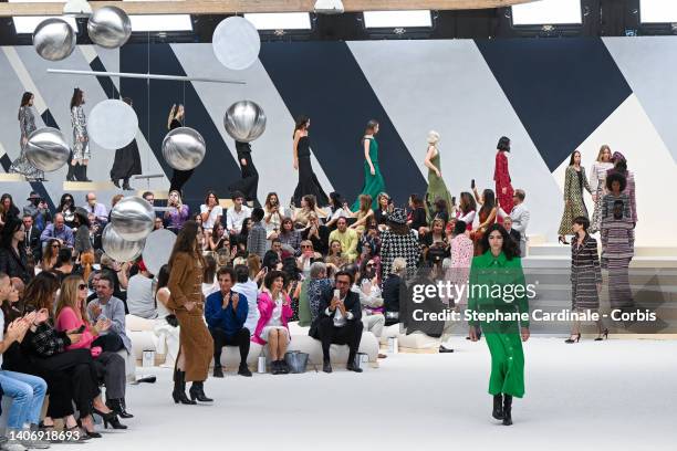 Models walk the runway during the Chanel Haute Couture Fall Winter 2022 2023 show as part of Paris Fashion Week on July 05, 2022 in Paris, France.