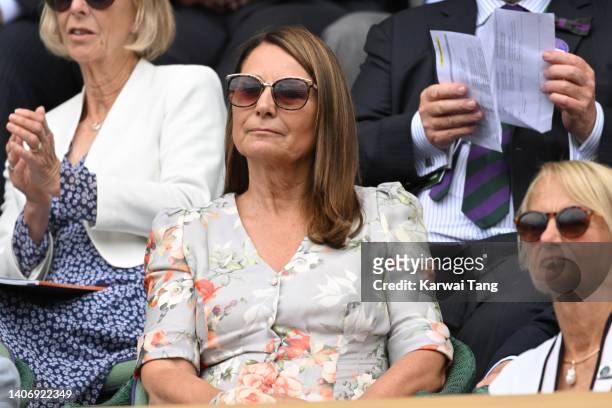 Carole Middleton at All England Lawn Tennis and Croquet Club on July 05, 2022 in London, England.