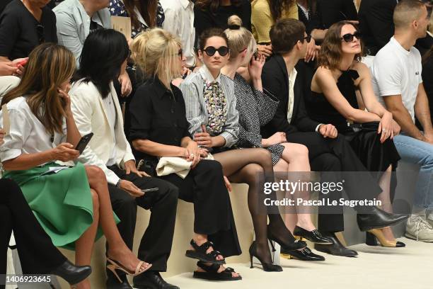 Marion Cotillard, Lucy Boynton, James Righton and Keira Knightley attend the Chanel Haute Couture Fall Winter 2022 2023 show as part of Paris Fashion...