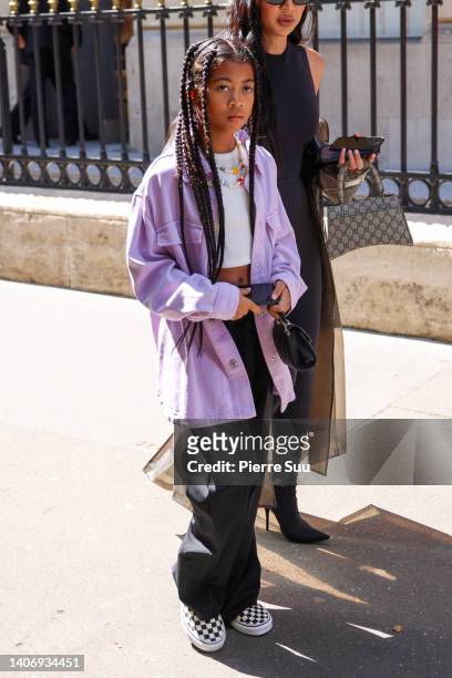 Ryan Romulus and Tracy Romulus are seen at a Balenciga store on July 05, 2022 in Paris, France.