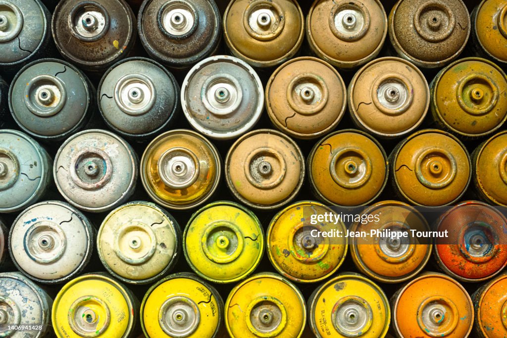 Colorful Background - Stack of Spray Paint