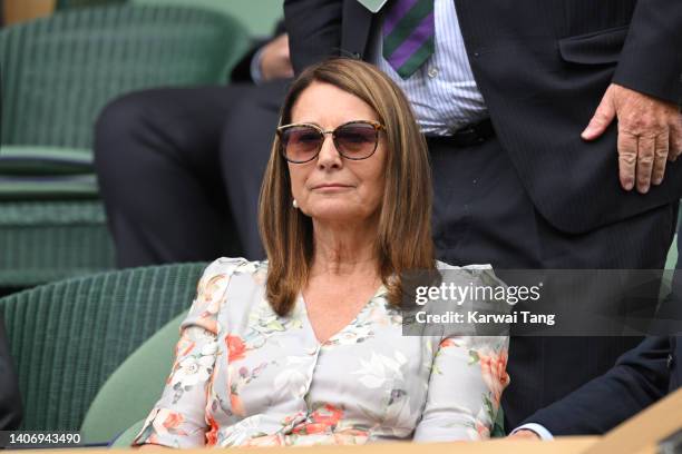 Carole Middleton at All England Lawn Tennis and Croquet Club on July 05, 2022 in London, England.