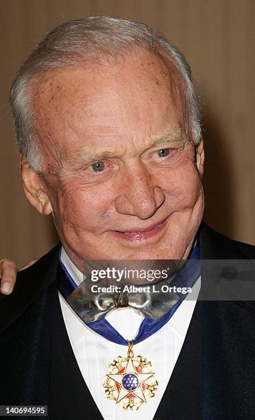 Astronaut Buzz Aldrin arrives for Norby Walters' 22nd Annual Night Of 100 Stars Oscar Viewing Gala held at The Beverly Hills Hotel on February 26,...