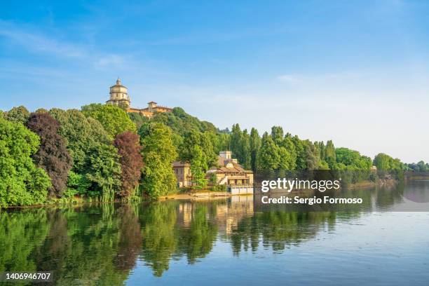 scenic view of the po river in turin - turin church stock pictures, royalty-free photos & images