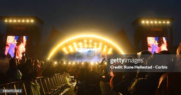 Tyler The Creator performs at the 50th Roskilde Festival on July 1, 2022 in Roskilde, Denmark. .