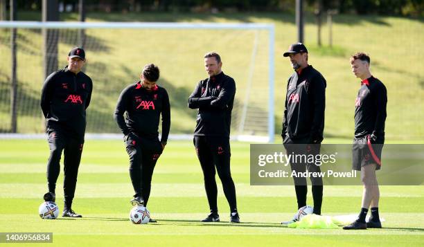 Peter Krawietz assistant manager of Liverpool, Vitor Matos elite development coach of Liverpool, Pepijn Lijnders assistant manager of Liverpool,...