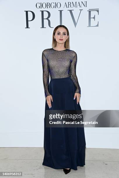 Maude Apatow attends the Giorgio Armani Prive Haute Couture Fall Winter 2022 2023 show as part of Paris Fashion Week on July 05, 2022 in Paris,...