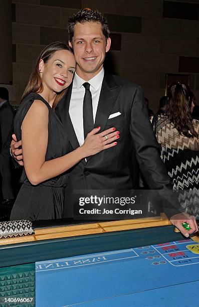New York Ranger goalie Marty Biron and wife Anne-Marie Biron attend the 2012 New York Rangers Casino Night at Gotham Hall on February 28, 2012 in New...