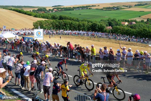 Peloton rides Cap Blanc Nez near Escalles during the 109th Tour de France 2022, Stage 4 a 171,5km stage from Dunkerque to Calais / #TDF2022 /...