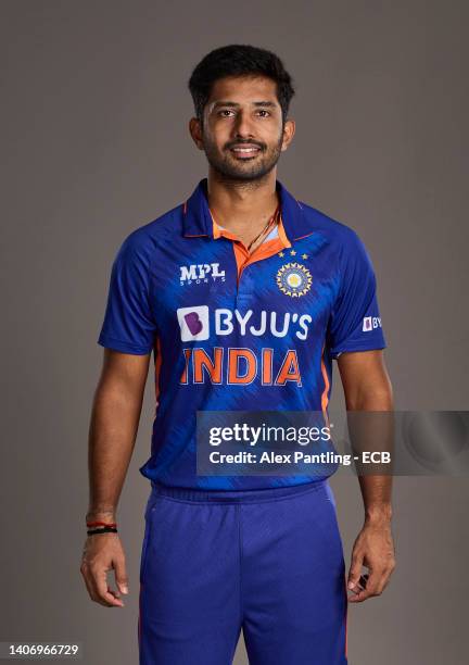 Rahul Tripathi of India poses during a portrait session at The Rose Bowl on July 05, 2022 in Southampton, England.