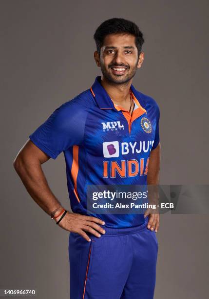 Rahul Tripathi of India poses during a portrait session at The Rose Bowl on July 05, 2022 in Southampton, England.