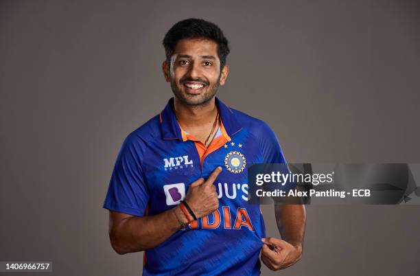 Rahul Tripathi of India poses during a portrait session at The Rose Bowl on July 05, 2022 in Southampton, England.