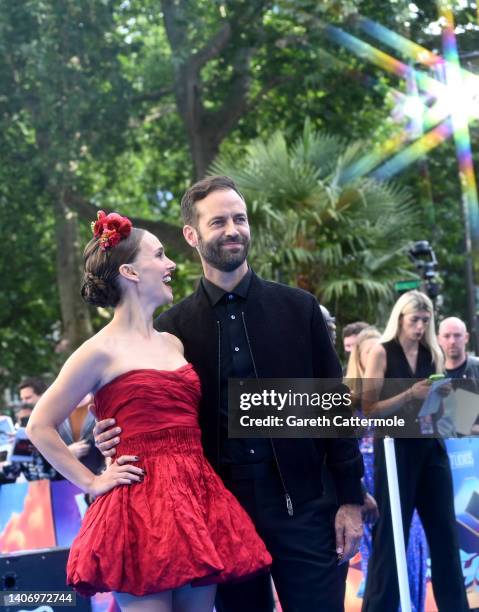 Natalie Portman and husband Benjamin Millepied attend the UK Gala Screening of Marvel Studios' Thor: Love and Thunder at Odeon Luxe Leicester Square...