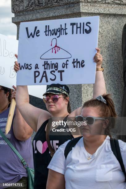 Supporters of abortion rights rally at the capitol following the scrotus ruling Roe V Wade, St. Paul, Minnesota, June 25, 2022. .